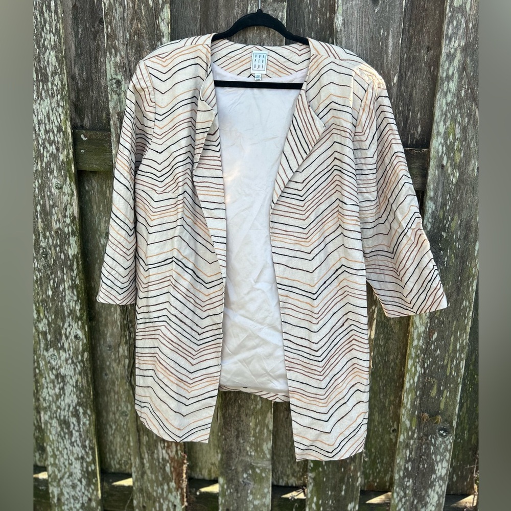 Due Per Due Chevron Linen Blazer – Size 20W